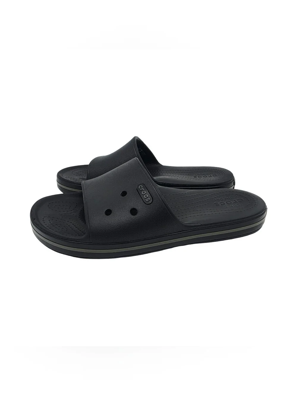 Crocs Crocband III Slide Sandals Black Gray 10M, 12W